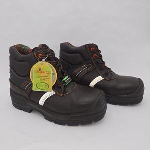 Comando Advance Leather Steel Top Work Boots Men's 7 MX 25 Brown Support Back